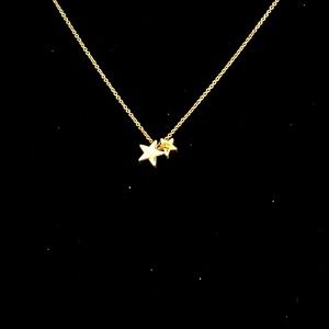 Bundle 3 for $30. Gold double star necklace